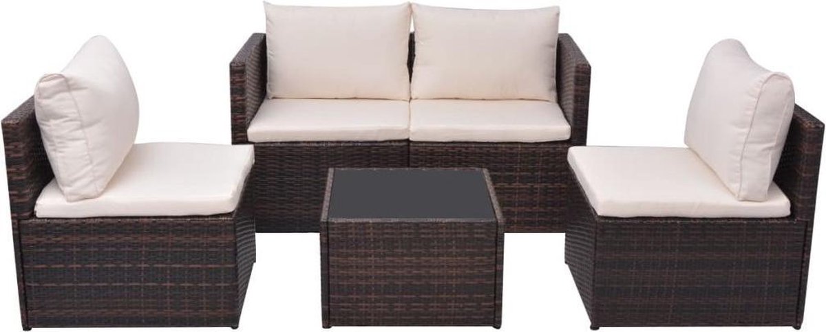 Tuin Loungeset Bruin (Incl LW Fleece deken) Lounge bank