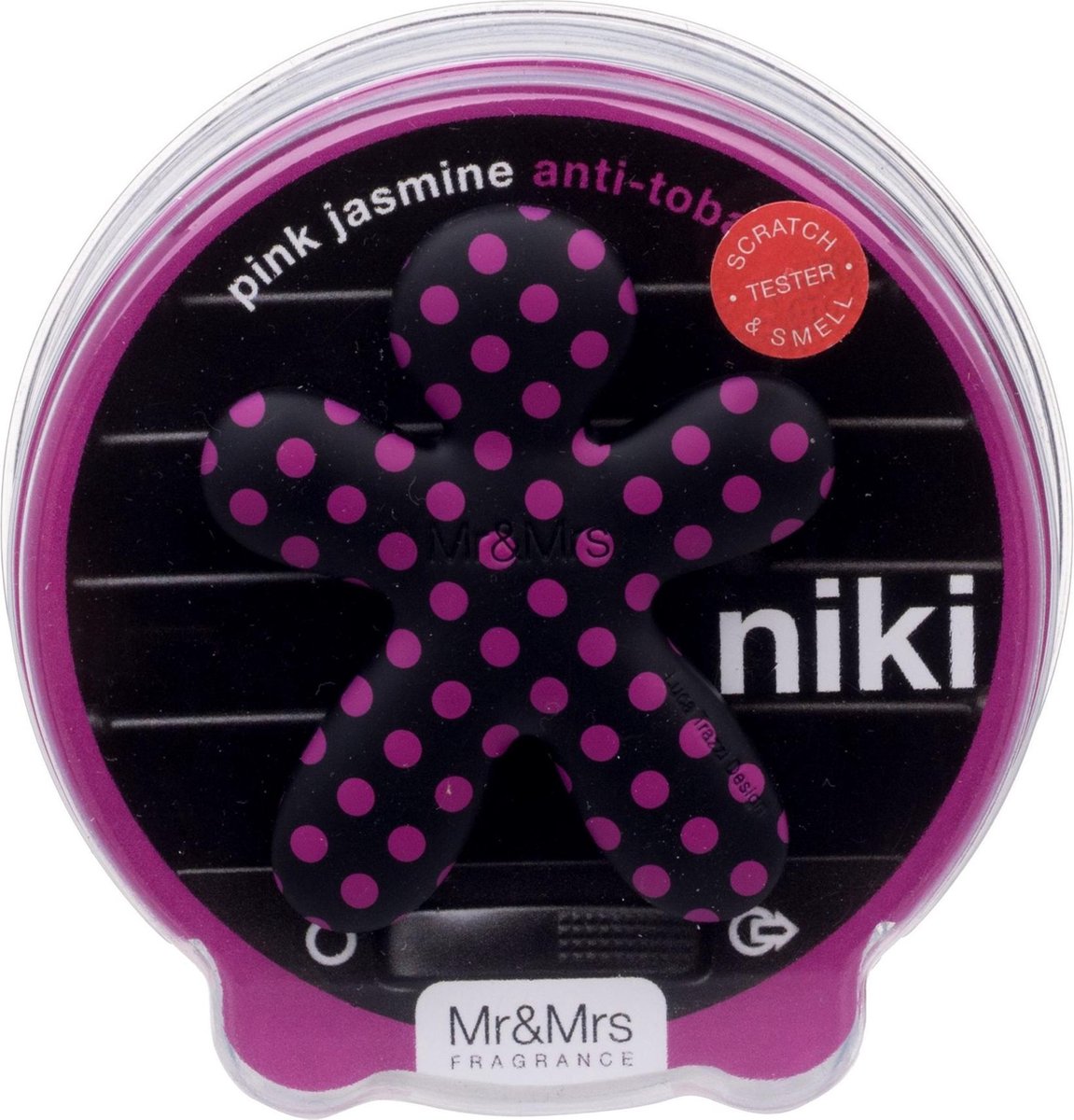 Mr&Mrs Fragrance Niki Luchtverfrisser Voor Auto Incl. Refill Pink Jasmine