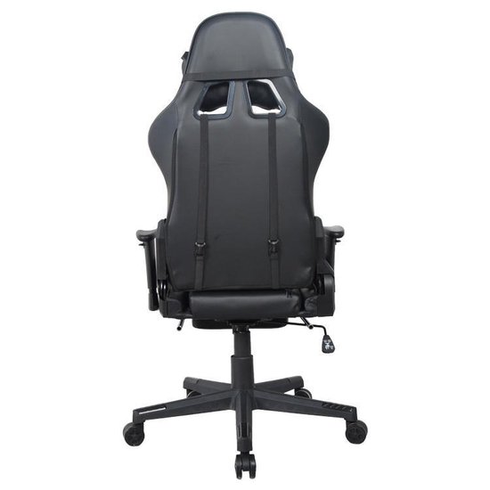Gamestoel Thomas met voetsteun - bureaustoel racing stijl - verstelbaar - zwart - VDD Gaming