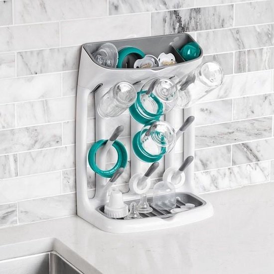 OXO tot Flessendroogrek baby - Compact flessenrek - Flessenrek baby - Afdruiprek babyfles - Droogrek flessen baby -Grey van OXO — afbeelding 2