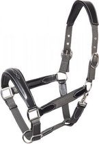 PFIFF halster 'Caline' met leren applicatie PONY dunkelgrau-schwarz