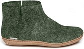 Glerups Sloffen Unisex - Groen Leren Zool