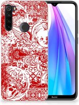 TPU Bumper Silicone Étui Housse pour Xiaomi Redmi Note 8T Coque Angel Skull Red