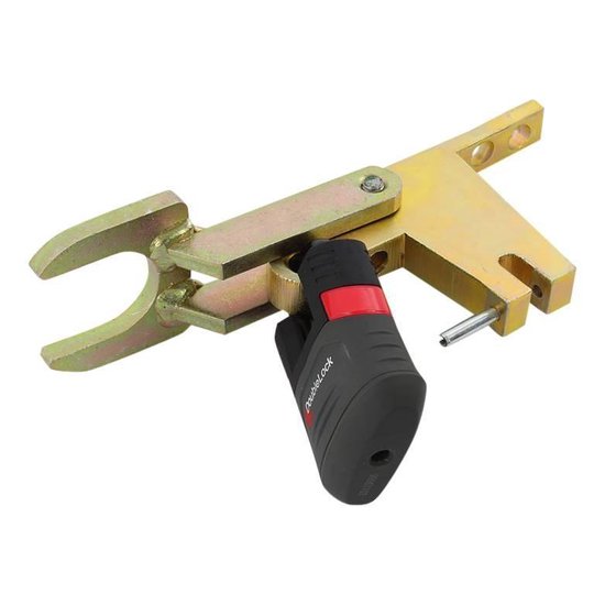 Gegalvaniseerd DoubleLock mechanisme met deels zwart en rood hangslot.