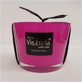 Victoria with Love - Kaars - Geurkaars - Glossy Fuchsia - Small - Glas - Indoor