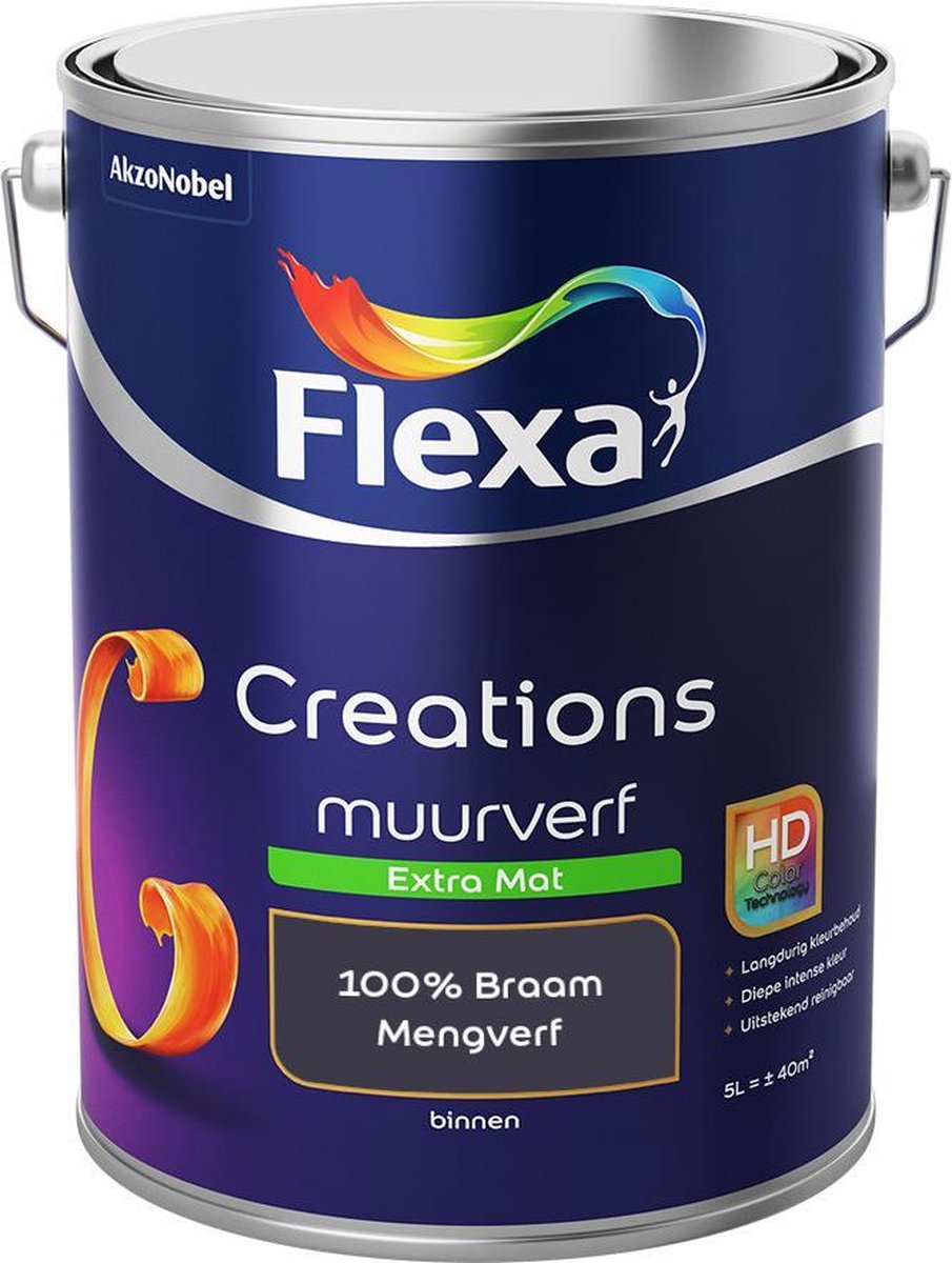 Flexa Creations Muurverf - Extra Mat - Mengkleuren Collectie - 100% Braam - 5 liter