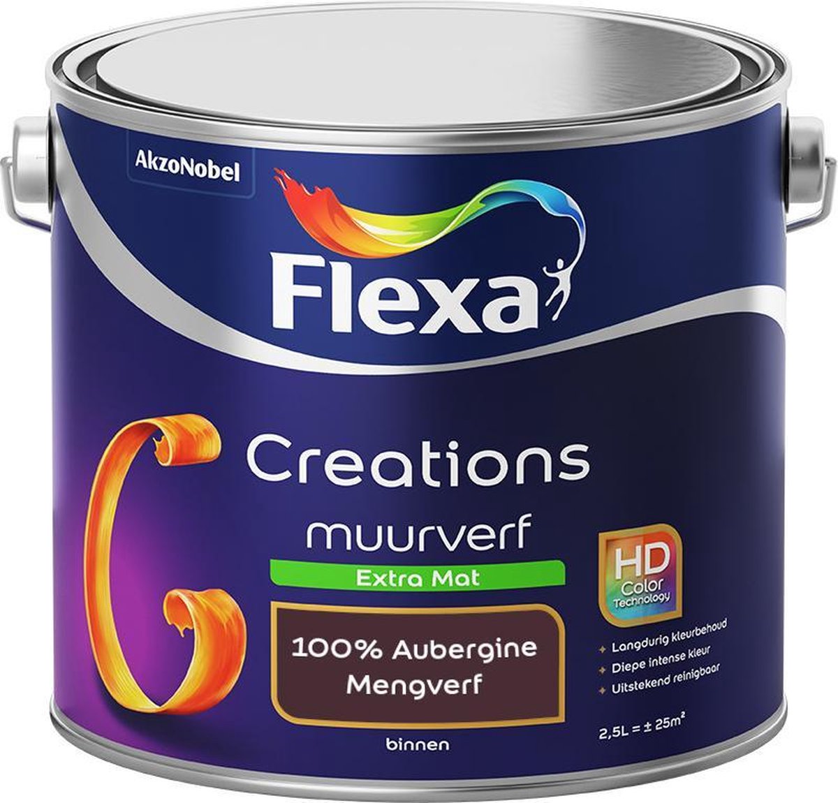 Flexa Creations Muurverf - Extra Mat - Mengkleuren Collectie - 100% Aubergine - 2,5 liter