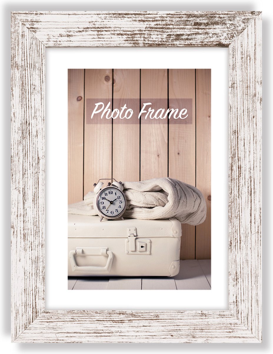 Zep Houten fotolijst wit/bruin Nelson 6 voor foto formaat 20x30 - V21236