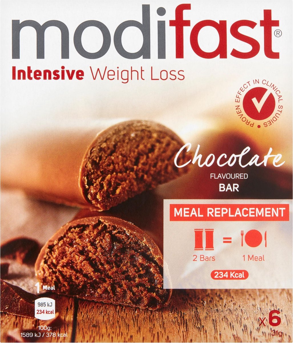 Goedkoopste Modifast Lunchrepen Chocolade- 6 repen