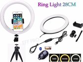 LED Selfie Ring Light 22CM Dimmable Photography Camera Phone Ring Lamp + Tafel Tripods en Bluetooth Shutter – LED Ring Lamp – Eff Pro