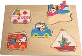 Egmont Toys Houten knopjespuzzel vervoer. 2+