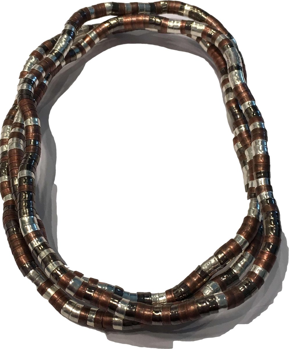 Slangketting bruin zilverkleur