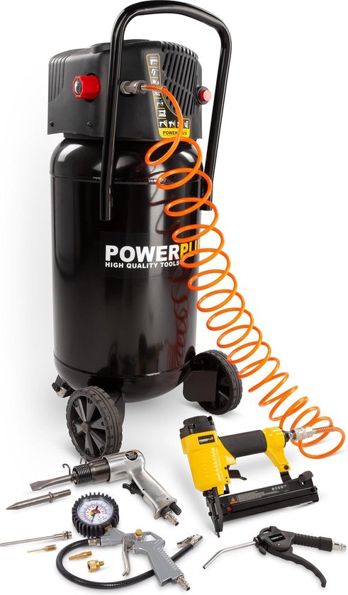 Powerplus POWX1751 Compressor - Luchtcompressor - 1100W - 8 bar - Olievrij  - 50L... | bol.com