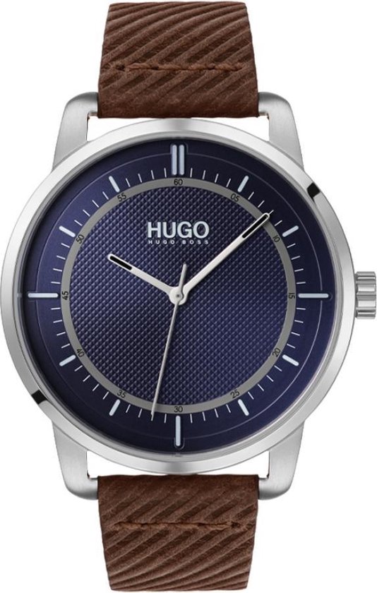 Hugo Reveal 1530100 Horloge - Leer - Bruin - Ø 44 mm