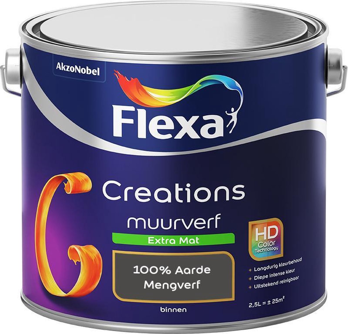 Flexa Creations Muurverf - Extra Mat - Mengkleuren Collectie - 100% Aarde - 2,5 liter