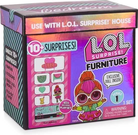 L.O.L. Surprise Furniture - Slaapkamer met Neon Q.T. Minipop - Serie 1