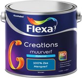 Flexa Creations - Muurverf Zijde Mat - Mengkleuren Collectie - 100% Zee  - 2,5 liter