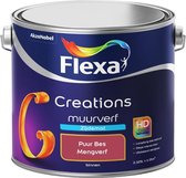 Flexa Creations - Muurverf Zijde Mat - Mengkleuren Collectie - Puur Bes  - 2,5 liter