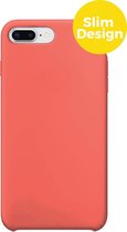 iPhone 7 Plus en 8 Plus Telefoonhoesje | Siliconen Soft Touch Smartphone Case | Back Cover Oranje