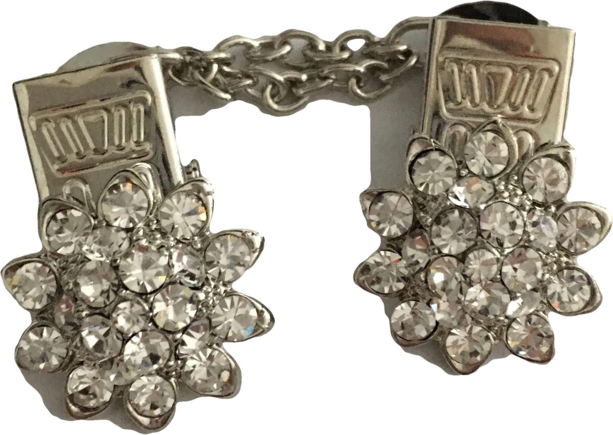 Petra's Sieradenwereld - Vestclip zilver strass bloem