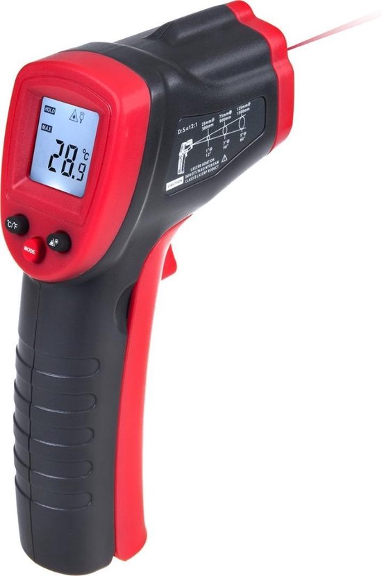 KETOTEK infraroodthermometer digitale, laserthermometer pyrometer -50°C