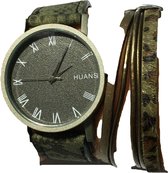 Petra's Sieradenwereld - Horloge met leren armband groen (13)