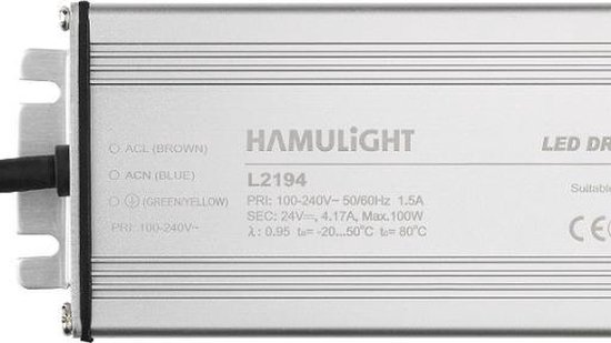 illuburg LED transformator 24V 6W waterdicht IP66 flikkervrij compact 55x30x22mm voor LED Strip Lamp LED voeding driver power supply