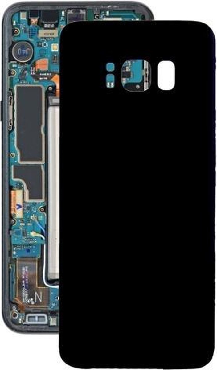 Samsung Galaxy S8+ Back Cover Glas / Glasplaat Achterkant + Plakstrip|Zwart / Black|G955|Reparatie onderdeel