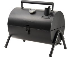 Gusta Barbecue Grill en Smoker - Grilloppervlak (LxB) 22 x 18 cm - Met Thermometer - Zwart