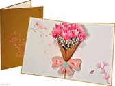 Popcards popupkaarten – Magnolia Boeket Bloemen Moederdag Liefde Vriendschap pop-up kaart 3D wenskaart