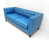 Strakke design 3 zits bank MODULAR blauw rundleder
