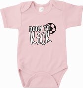 Baby rompertje Born to kick | Korte mouw 50/56 Licht roze