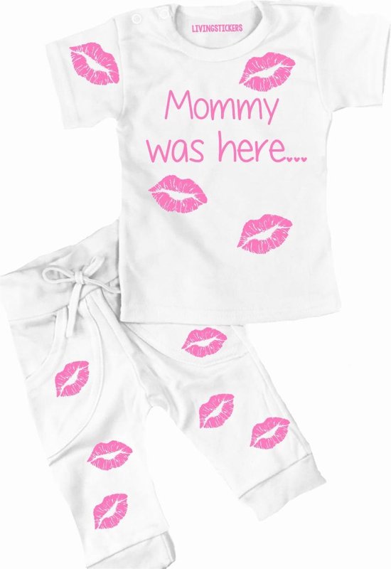 Baby pakje (2delig)-broekje en shirtje mommy was here met