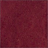 45x stuks Servetten bordeaux rood barok stijl 3-laags - elegance - barok patroon - Feest artikelen - feest decoraties
