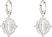 Oorbellen Neo Cross - Oorbellen met kruis - Stainless Steel - Zilverkleurig