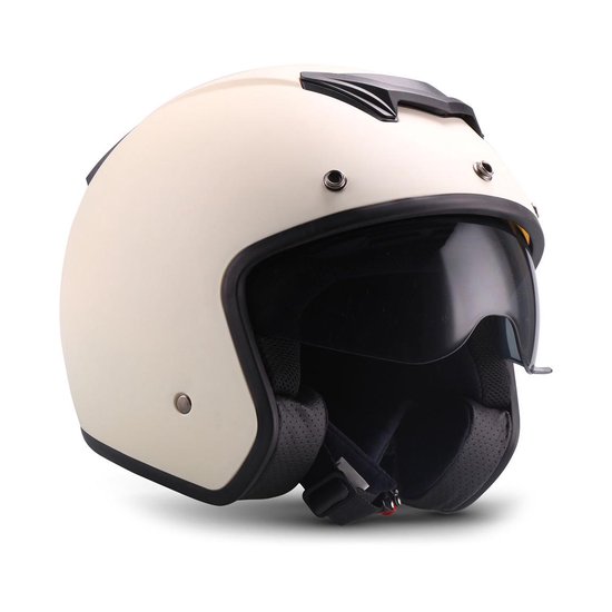 Moto S77 Creme blanc, casque Jet Police casque scooter, moto ou cyclomoteur  XS 53-54cm... | bol