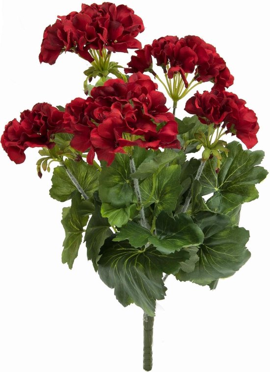Europalms kunstbloem Geranium - rood  - 42cm - decoratietak