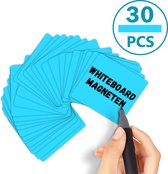 Scrum Magneten - 30 stuks - Voor Whiteboard, Magneetbord, Memobord of Magnetisch Tekenbord – Herschrijfbare magneten - Post It Notes – Kanban - 5 x 5 cm - Blauw
