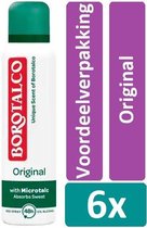 Bol.com Borotalco Deodorant Spray 150 ml Original 6 stuks Voordeelverpakking aanbieding