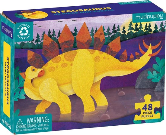 Mudpuppy mini puzzel Stegosaurus - 48 stukjes