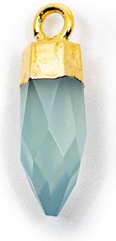 Edelsteenhanger Punt Aqua Chalcedoon (12 mm)