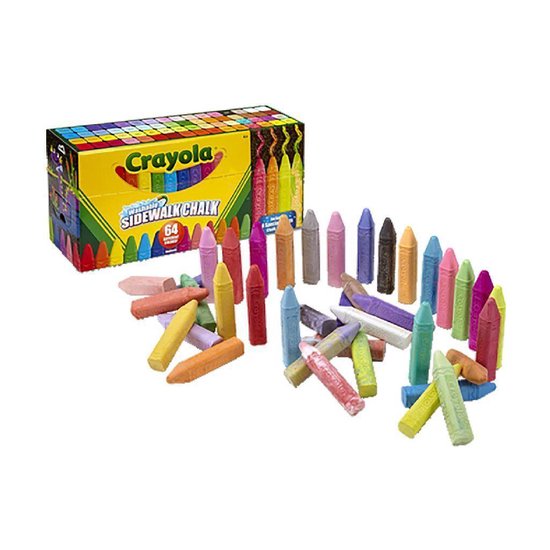 Crayola - Stoepkrijt - 64 Stuks Intense Kleuren - Gemakkelijk Te Wassen - Crayola