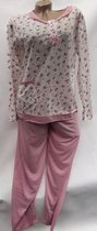 Dames pyjama set M 34-36 met bloemenprint wit/ roze