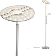 Briloner Leuchten FLOOR Vloerlamp - Met flexibele leeslamp - Kantel- & draaibaar - Mat Nikkel