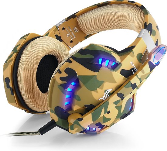 KOTION EACH G2600 Gaming Headset - Windows, PS4, Xbox One & Switch - Camouflage - KOTION EACH