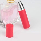 Set 3x 5ml Parfum Fles Mini Metal Sproeier Hervulbare Kunststof Parfum Verstuiver Travel Size- Rood