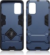Qubits - Double Armor Layer hoes met stand - Geschikt voor Samsung Galaxy S20 Plus / S20+ - Blauw
