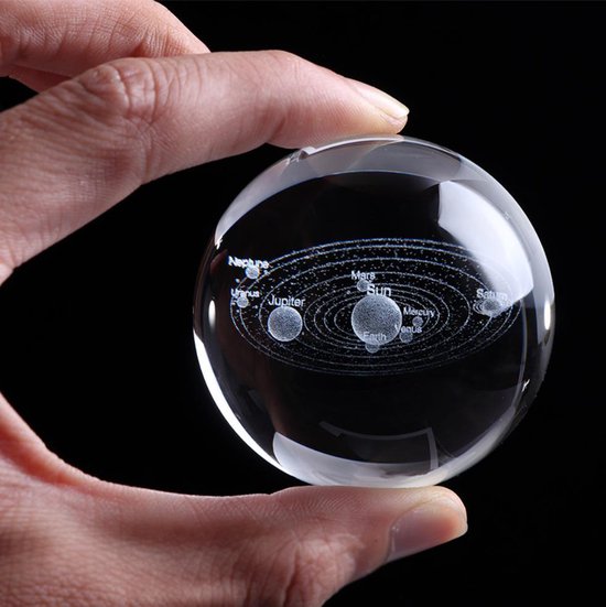 GreatGift® - Terre 3D en boule de cristal 10 cm - Dans une boîte