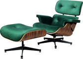 Lounge Chair met Ottoman - Palissander - velvet stof