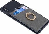 Ntech Peel & Stick universele Smartphone Pocket kaarthouder met een ringstandaard Grijs